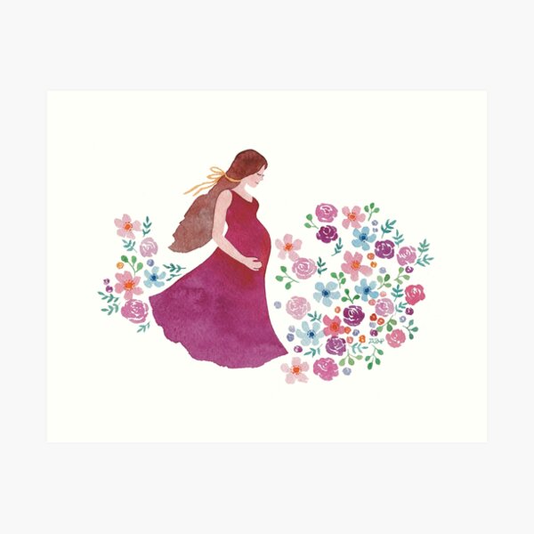Item preview, Pregnancy mom watercolor designed and sold by Darina Gulbina.