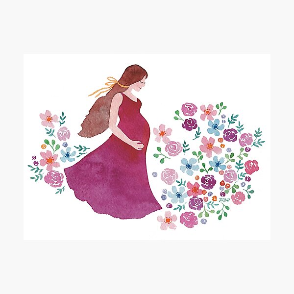 Item preview, Pregnancy mom watercolor designed and sold by Darina Gulbina.