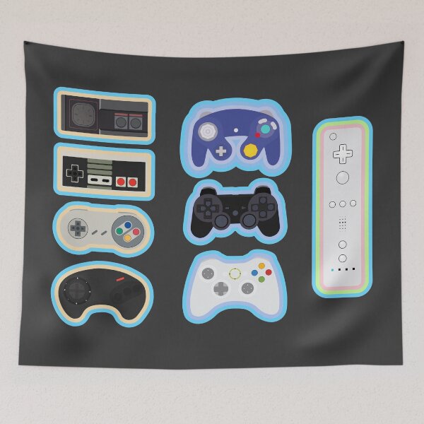 Item preview, Colorful Vintage Game Controllers designed and sold by BRU Design.