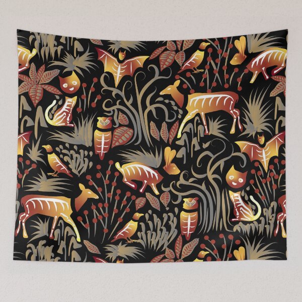 Item preview, Eerie Forest- Mystical Animals in the Woods- Terracotta Red Yellow Gold designed and sold by winkeltriple.
