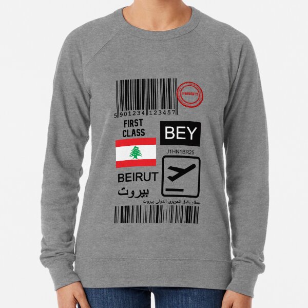 Beirut-Rafic Hariri International Airport  luggage tag / ticket Lightweight Sweatshirt