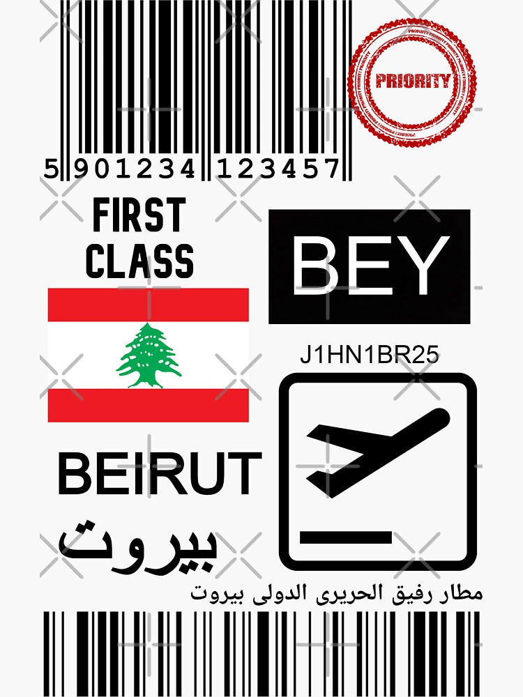 "BeirutRafic Hariri International Airport luggage tag / ticket