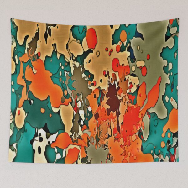 Item preview, Abstract psychedelic fractal background of stylized watercolor illustration, colored chaotically blurred spots and paint strokes of different sizes and shapes designed and sold by TeeFashionShop.