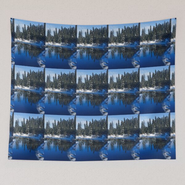 Item preview, Cool Blue Shadows - Riverbank Winter Forest designed and sold by Georgia Mizuleva.