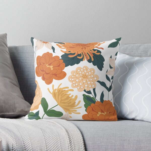 Vintage Flowerpattern Throw Pillow