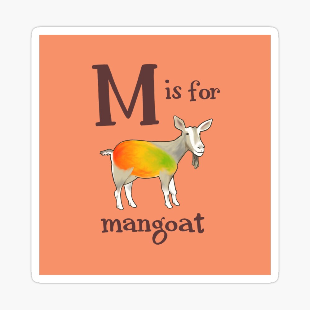 M is for Mangoat Greeting Card for Sale by veronicafannin