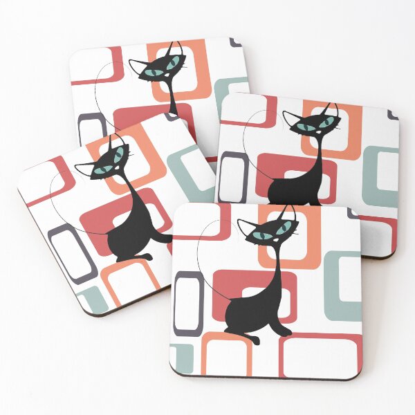Item preview, Retro.Cat on Mid Century Background  designed and sold by LisWilliams.