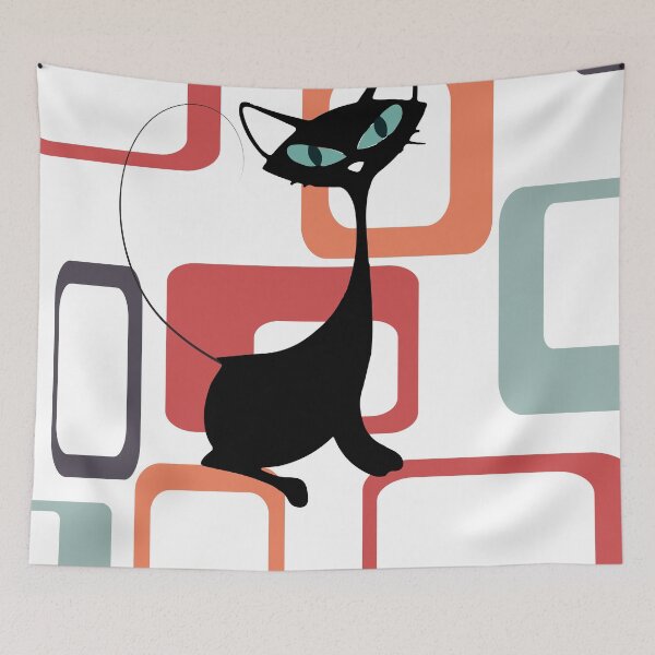 Item preview, Retro.Cat on Mid Century Background  designed and sold by LisWilliams.