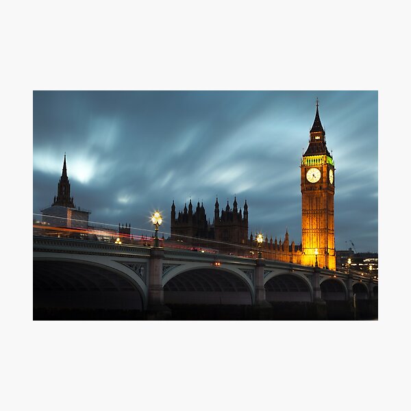 Big Ben and Westminster bridge Photographic Print