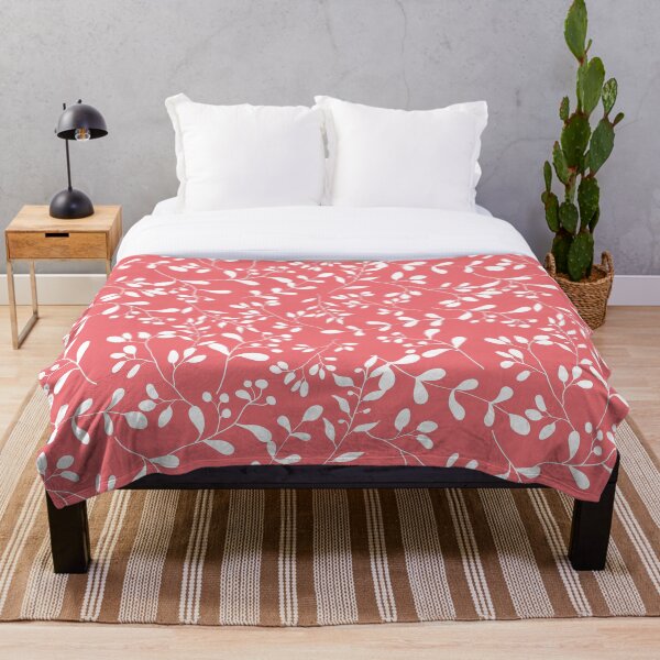 Item preview, Coral red floral pattern  designed and sold by irisman.