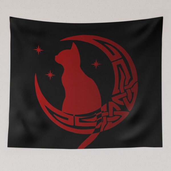 Item preview, Red Pagan Celtic Moon Cat designed and sold by Depic Spirit.