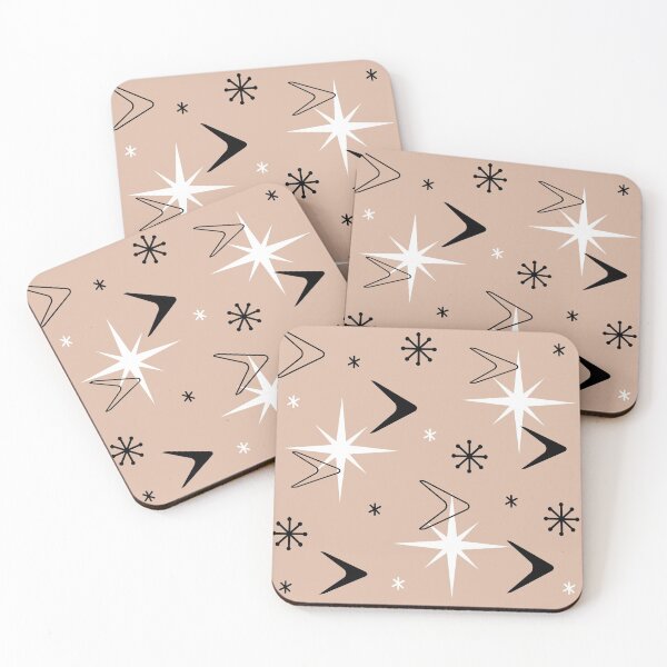 Item preview, Mid Century Modern Boomerangs Beige designed and sold by thepixelgarden.