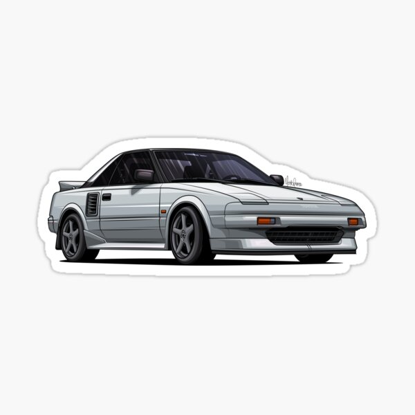 Artikel-Vorschau von Toyota MR2 SW11 Weiß - Digitale Zeichnung, designt und verkauft von Racing Art Store.