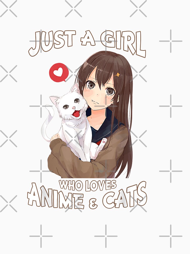 Just A Girl Who Loves Anime & Cats Cute Gifts For Teen Girls Shirt
