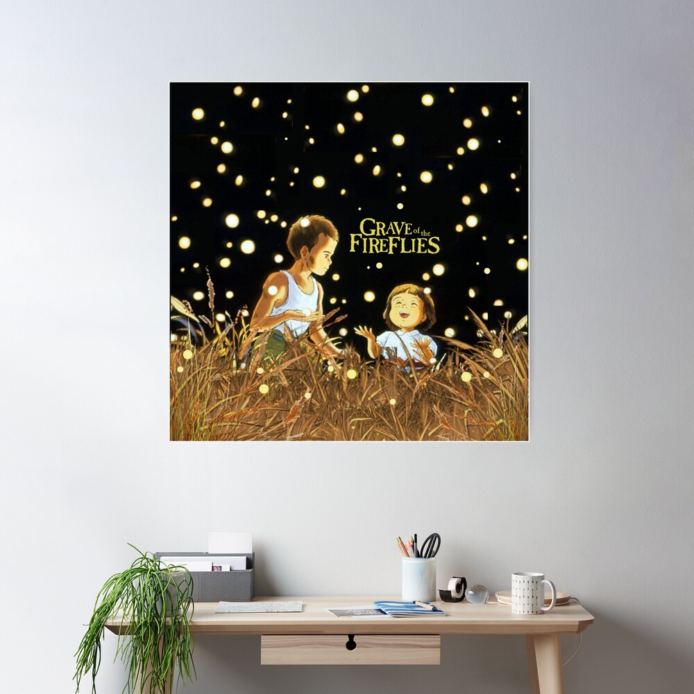 Grave of The Fireflies Scene with Logo Poster for Sale by SillyFun