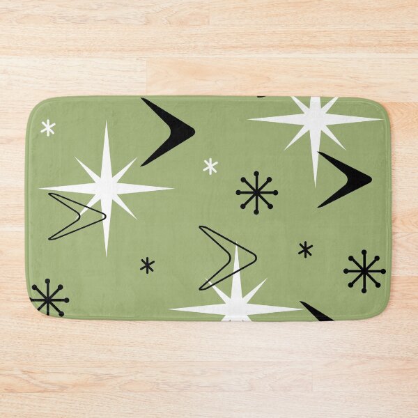 Item preview, Mid Century Modern Boomerangs Olive Green designed and sold by thepixelgarden.