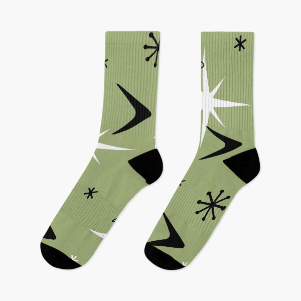 Item preview, Mid Century Modern Boomerangs Olive Green designed and sold by thepixelgarden.