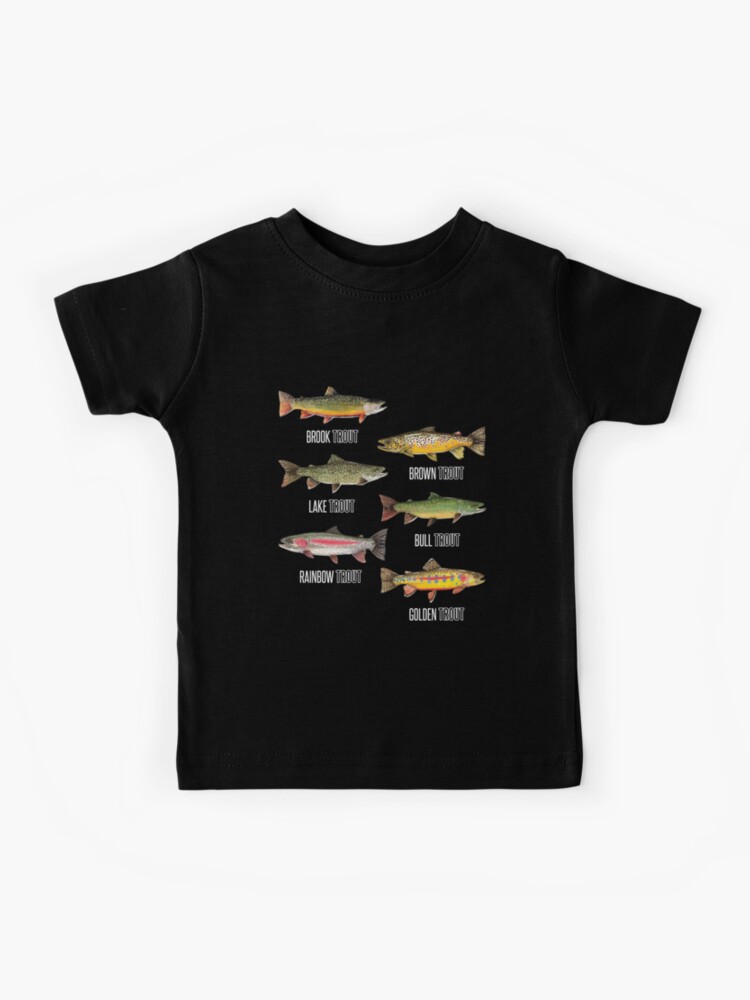Types of Trout Fish Species Fishing Gift Kids T-Shirt for Sale by roxy7922