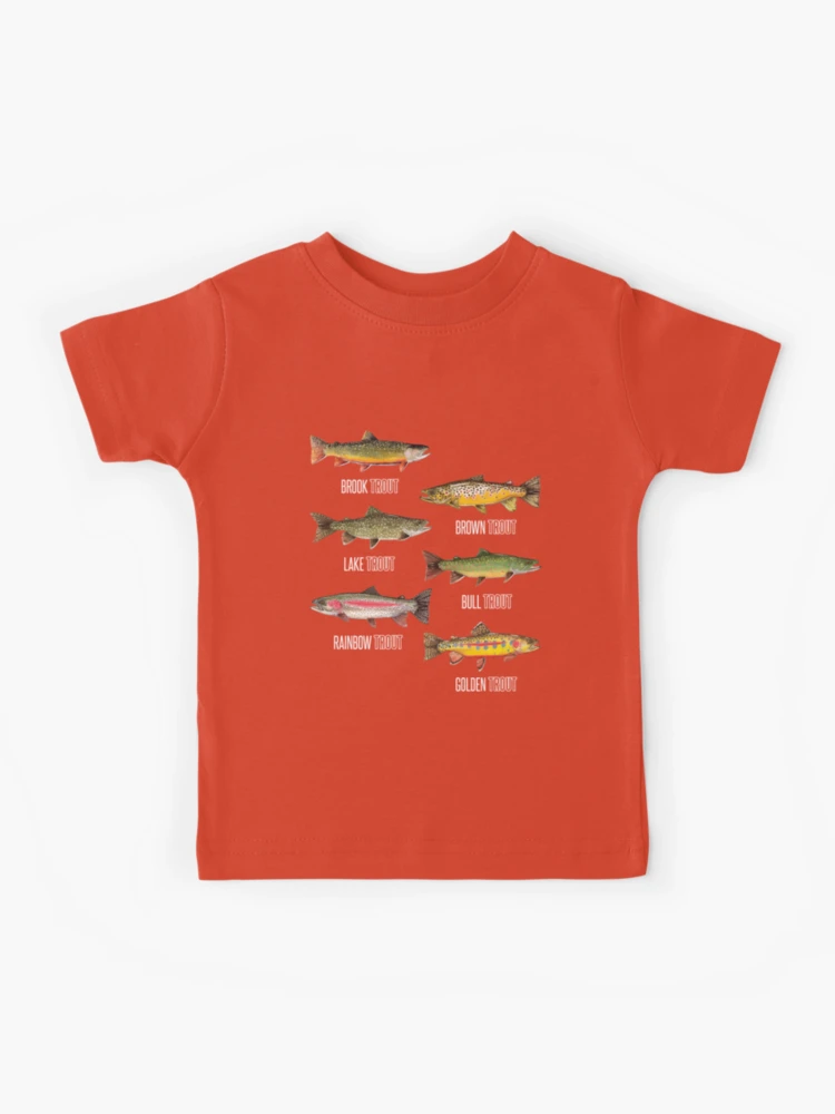 Types of Trout Fish Species Fishing Gift Kids T-Shirt for Sale by