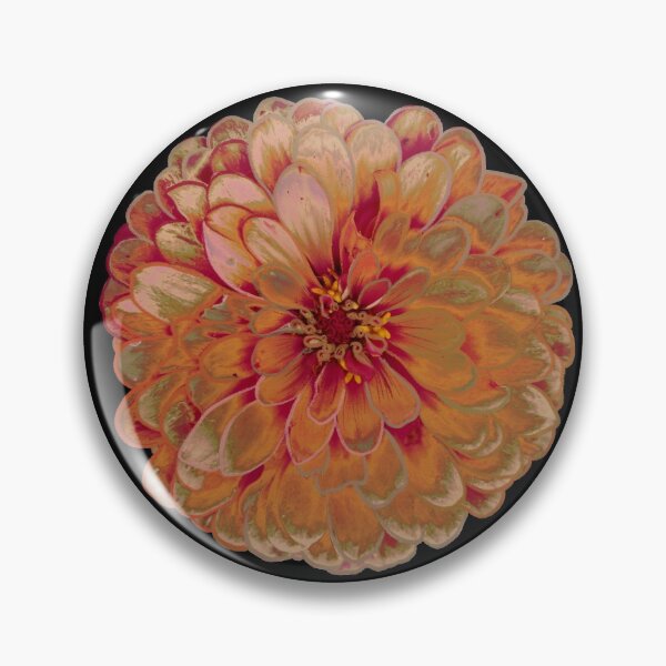 Item preview, Field Guide to Zinnias, No. 17, Autumn El Dorado Fall Orange Zinnia Flower designed and sold by Kristi Duggins.