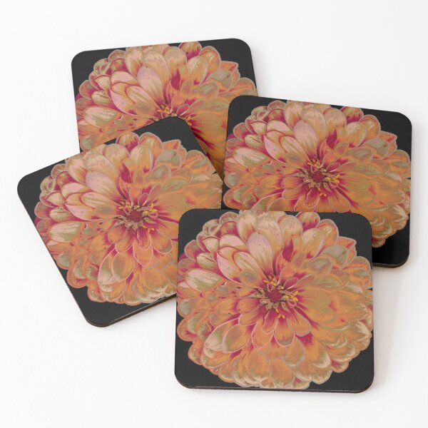 Item preview, Field Guide to Zinnias, No. 17, Autumn El Dorado Fall Orange Zinnia Flower designed and sold by Kristi Duggins.