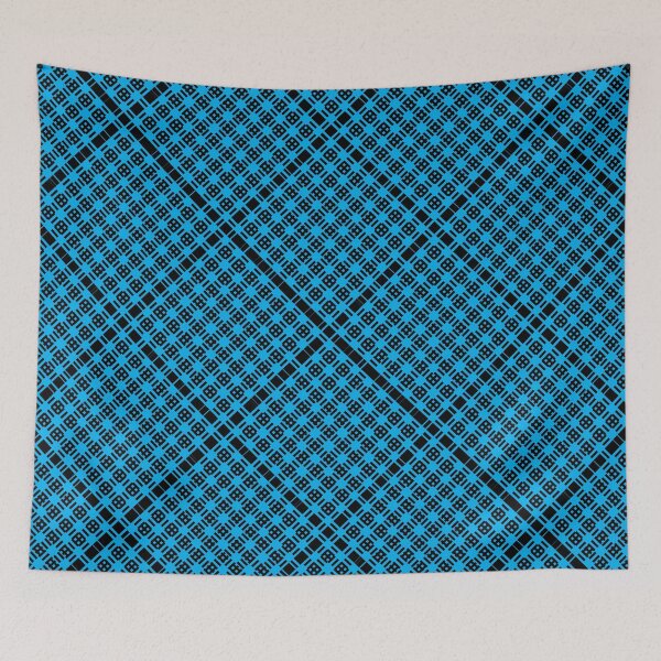 Item preview, Criss Cross Angled Dash Line Pattern in Black and Blue designed and sold by Neil Feigeles.