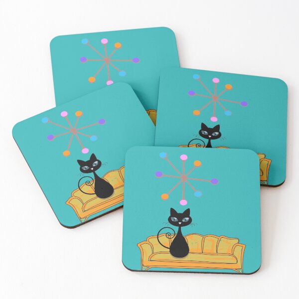 Item preview, Retro kitty sitting on vintage sofa designed and sold by LisWilliams.