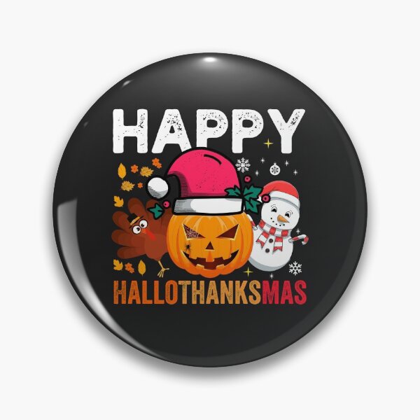 Item preview, Happy Hallothanksmas Funny Halloween Thanksgiving Christmas designed and sold by NiceSpot.