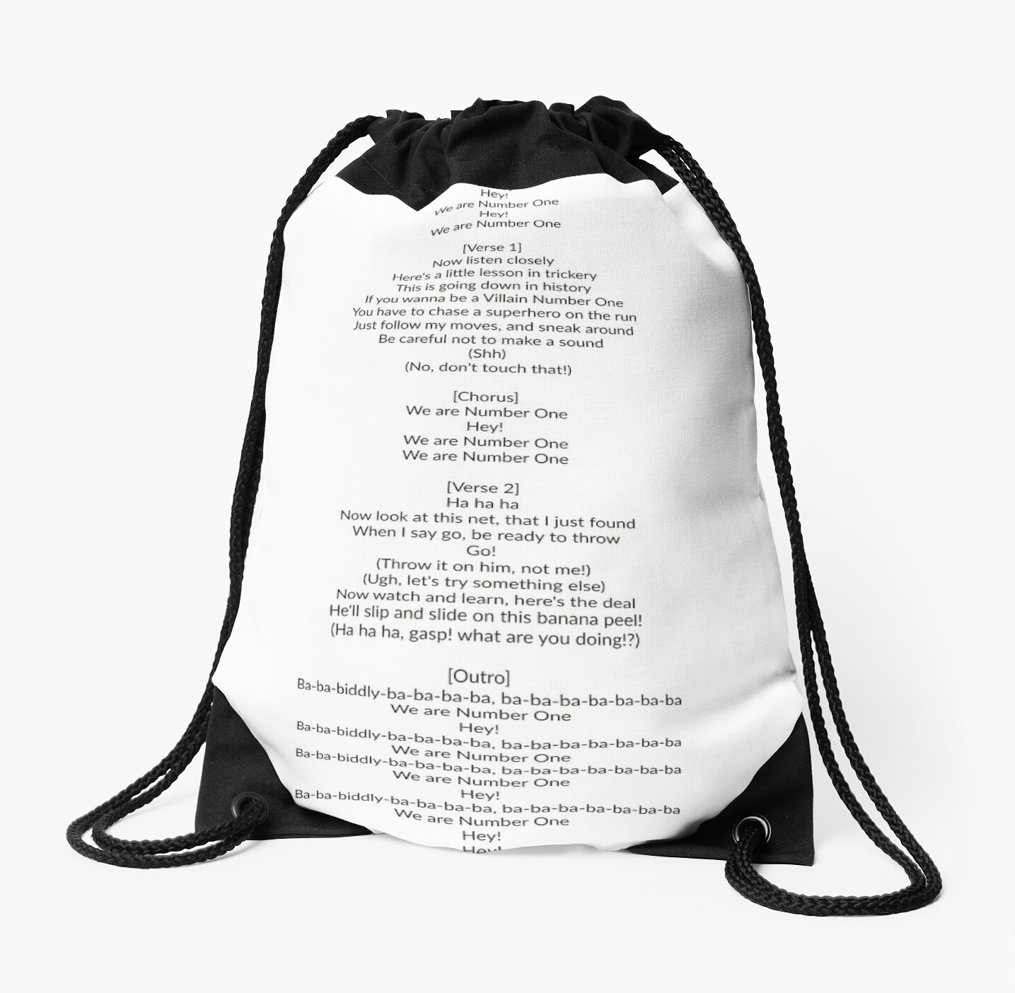 We are number one Lazy Town Robbie Rotten Lyrics Shirt" Drawstring ...