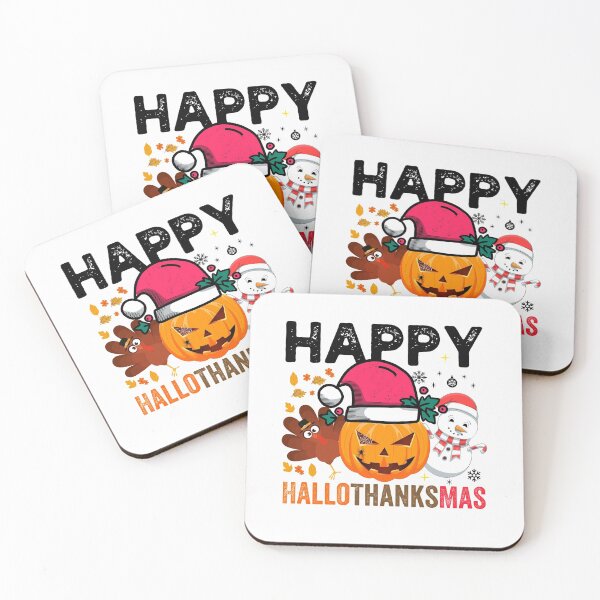 Item preview, Happy Hallothanksmas Funny Halloween Thanksgiving Christmas designed and sold by NiceSpot.