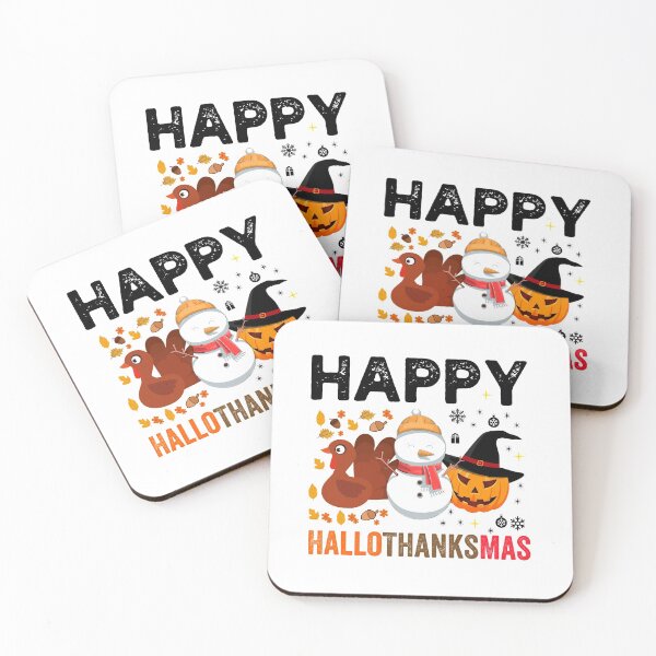 Item preview, Happy Hallothanksmas Funny Halloween Thanksgiving Christmas designed and sold by NiceSpot.