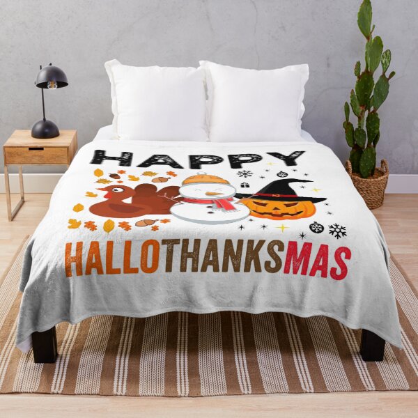 Item preview, Happy Hallothanksmas Funny Halloween Thanksgiving Christmas designed and sold by NiceSpot.