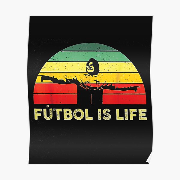 Futbol is Life Retro Vintage Poster