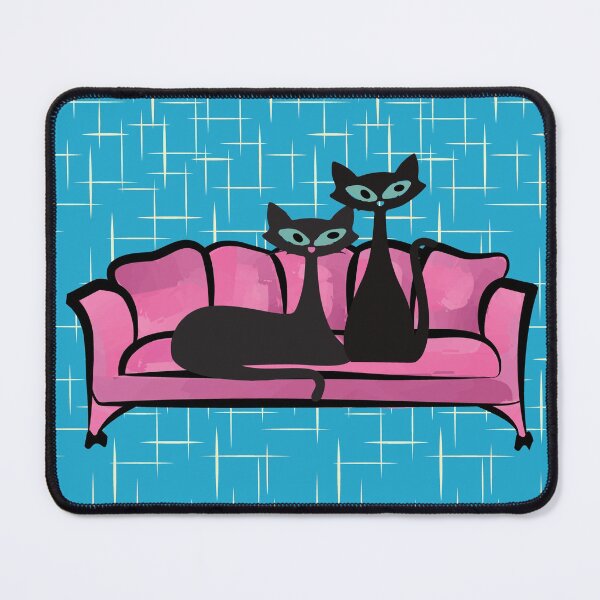Item preview, Atomic Kitties relaxing on a retro sofa designed and sold by LisWilliams.