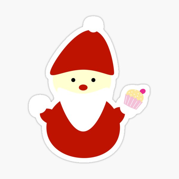 santa with cupcake Sticker