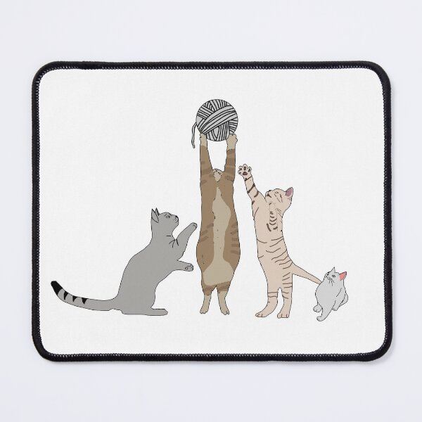 Item preview, standing cats holding a yarn ball worshiping it designed and sold by Saba-Red-Ideas.