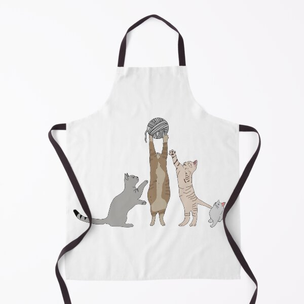 Item preview, standing cats holding a yarn ball worshiping it designed and sold by Saba-Red-Ideas.
