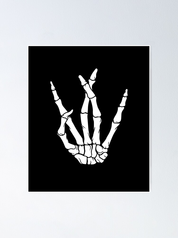 Skeleton Hand Sign Westside Hip Hop' Sticker