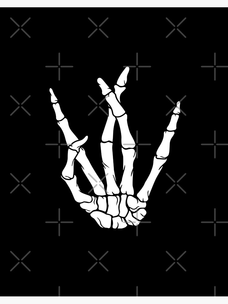 Westside Hip Hop Skeleton Hand Sign | Art Board Print