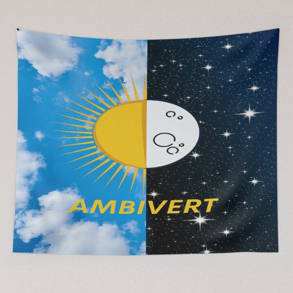 Artikelvorschau, Ambivert Sonne Mond Blauer Himmel Sternenhimmel entworfen und verkauft von Write-to-Rebel.