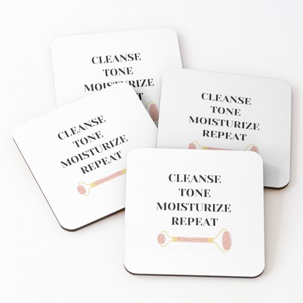 Item preview, skin care quote with jade roller - cleanse, tone, moisturize, repeat  designed and sold by KIKAIA  The Label.