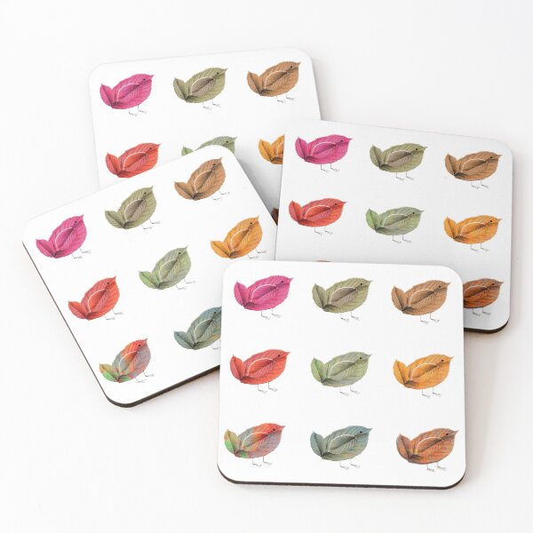 Item preview, Cute Little Birds Leave Patterned Painting Art - Hand Painted Birds designed and sold by AR Studios.