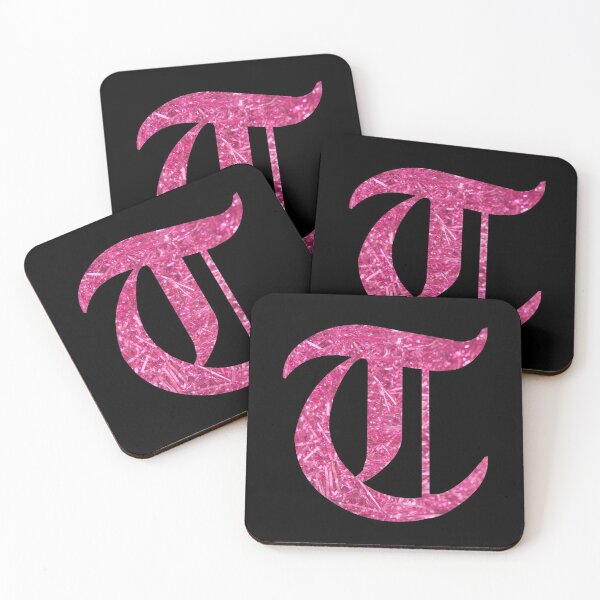 Item preview, The Letter T- Capital Pink Glitter Gothic designed and sold by TheLykosApparel.