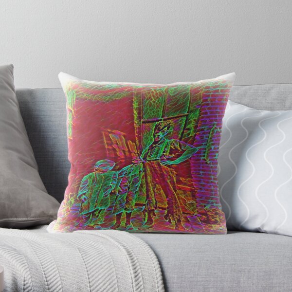 abstract print of acrobatic performers around 1910 - dePace' Throw Pillow