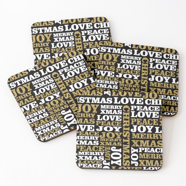 Item preview, Christmas Gold Glitter Word Pattern Art designed and sold by WearWolfDesigns.