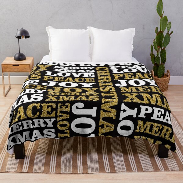 Item preview, Christmas Gold Glitter Word Pattern Art designed and sold by WearWolfDesigns.