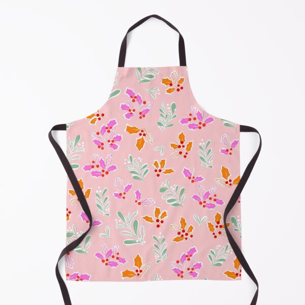 Item preview, Retro Christmas Foliage Pattern Nº1 Pastel Pink and Orange designed and sold by Dominiquevari.