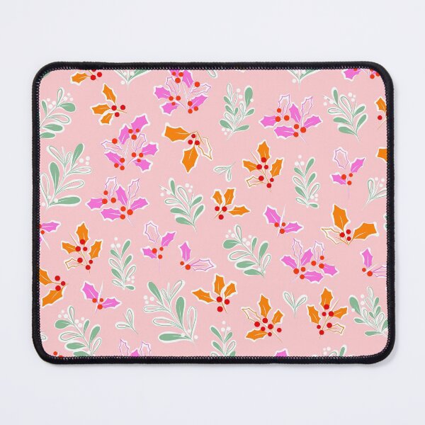 Item preview, Retro Christmas Foliage Pattern Nº1 Pastel Pink and Orange designed and sold by Dominiquevari.