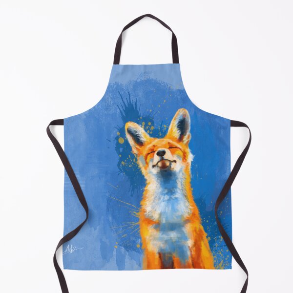 Item preview, Happy Fox - blue fox illustration designed and sold by Flo Art Studio.