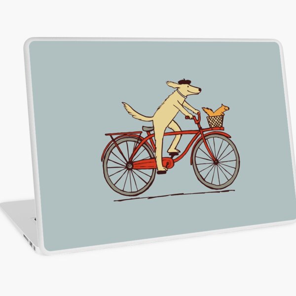 Item preview, Dog and Squirrel are Friends | Whimsical Animal Art | Dog Riding a Bicycle designed and sold by Jenn Inashvili.